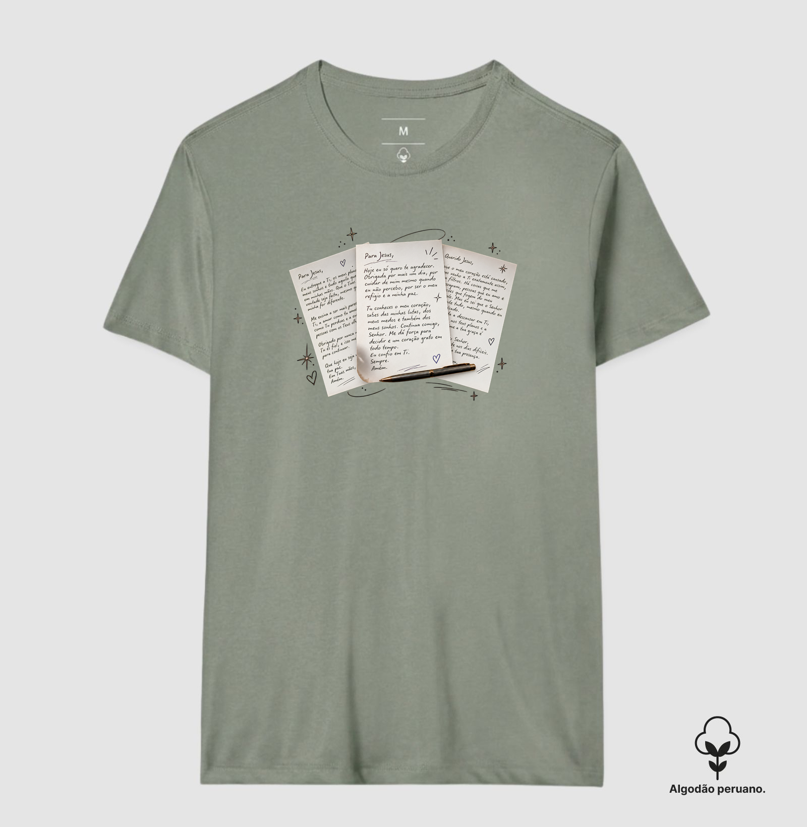 Camiseta Carta para Jesus - Algodão Peruano - Imagem 7