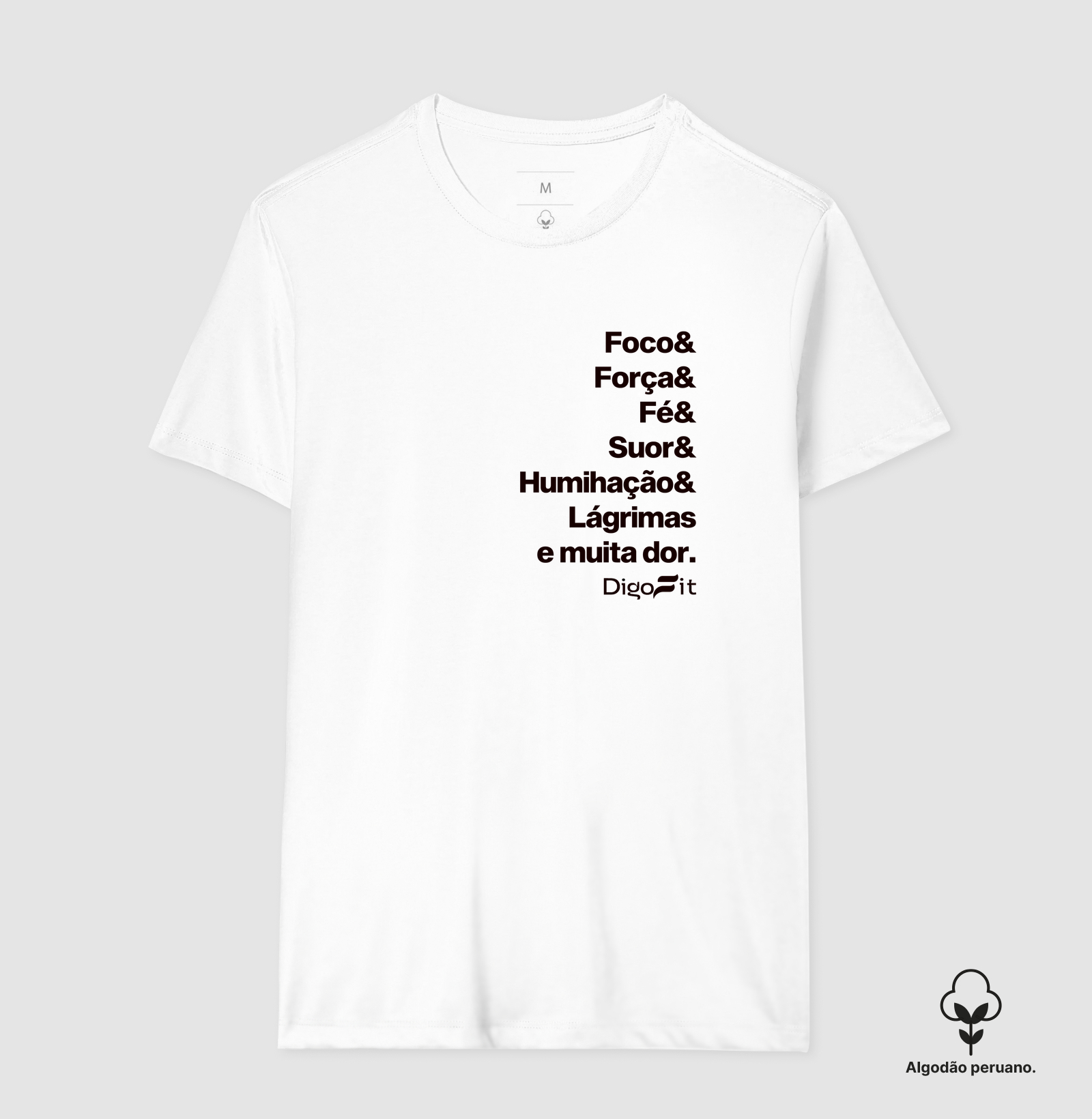 CAMISETA ALGODÃO PERUANO ACADEMIA FOCO E MUITA DOR - Imagem 3