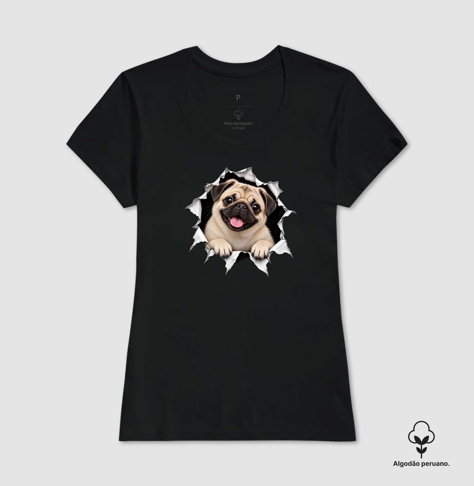 Pug Saindo da Camiseta - Imagem 8