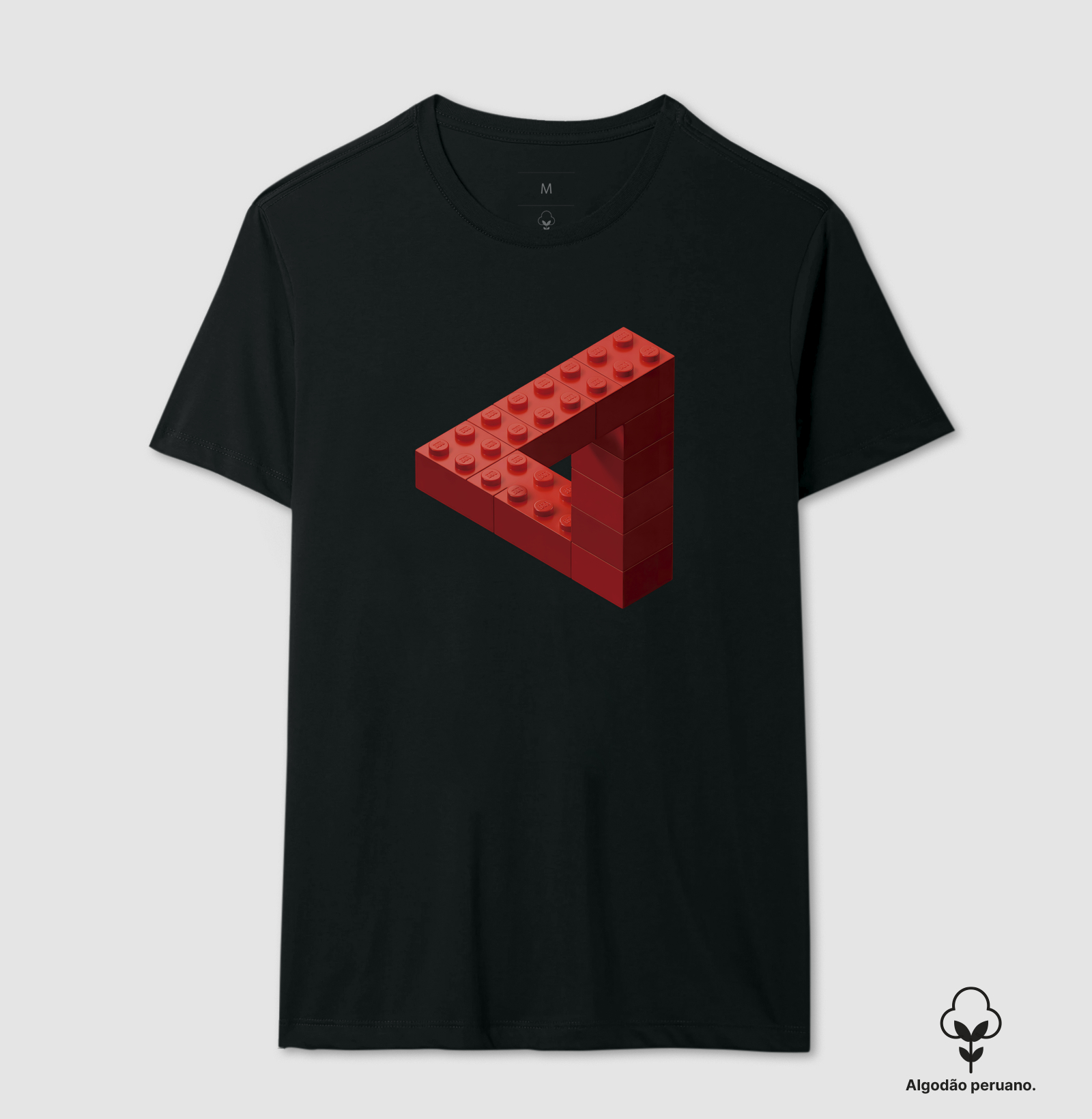 Camiseta Algodão Peruano Ilusão de Blocos - Imagem 7