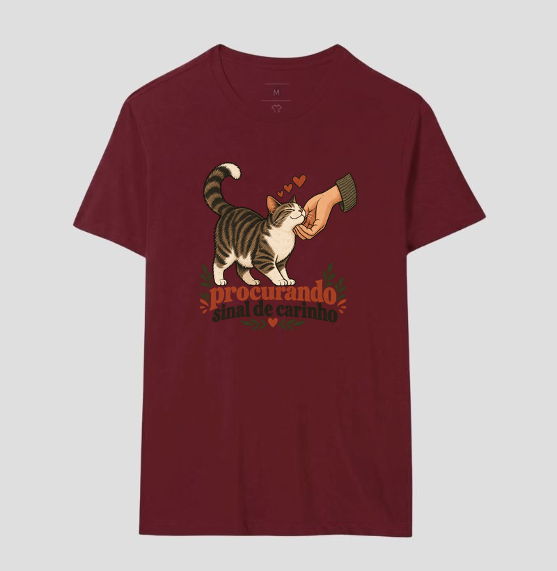 Camiseta Gato Carinho "procurando sinal de carinho" | Pelo & Pano - Imagem 18