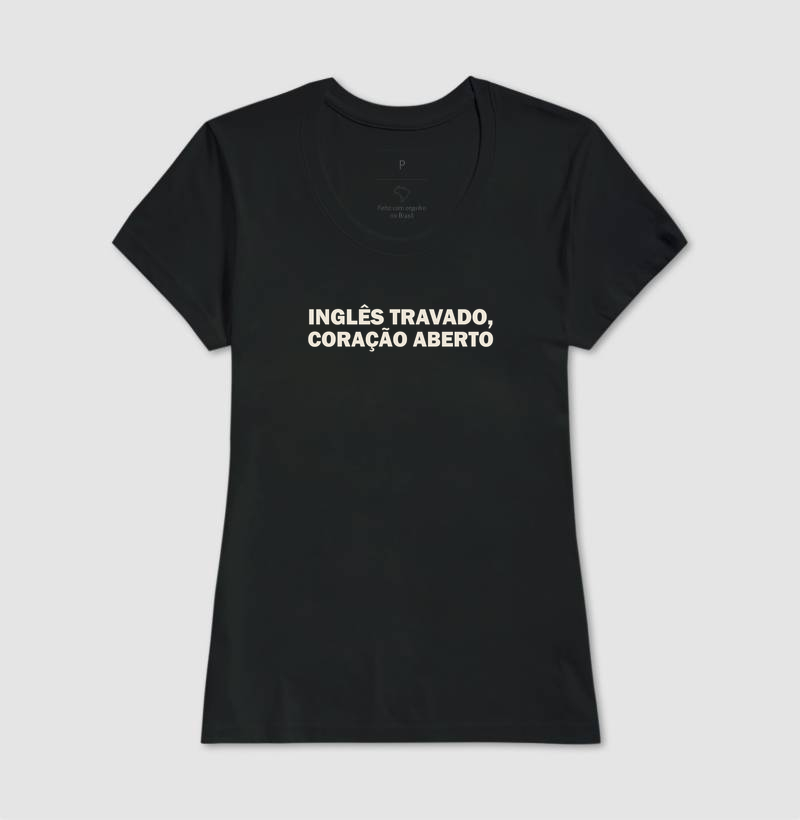 Camiseta Inglês Travado, Coração Aberto - Imagem 3