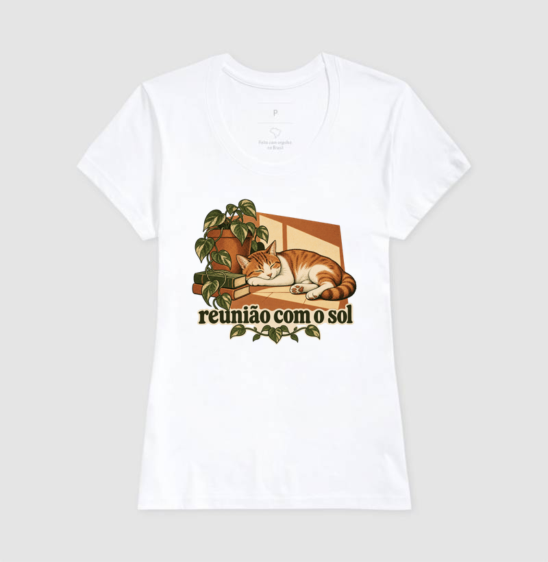 Camiseta Gato Sol "reunião com o sol" | Pelo & Pano - Imagem 5