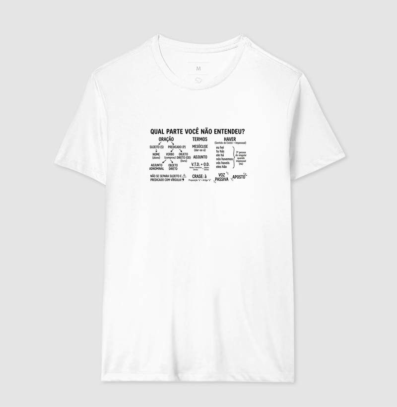 Camiseta Unissex Algodão Qual Parte Você Não Entendeu - Português - Imagem 4