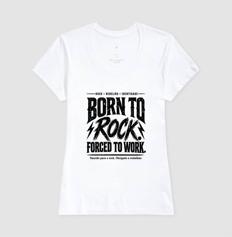 Camiseta Born to Rock Forced to Work – Rock Vintage - Imagem 5