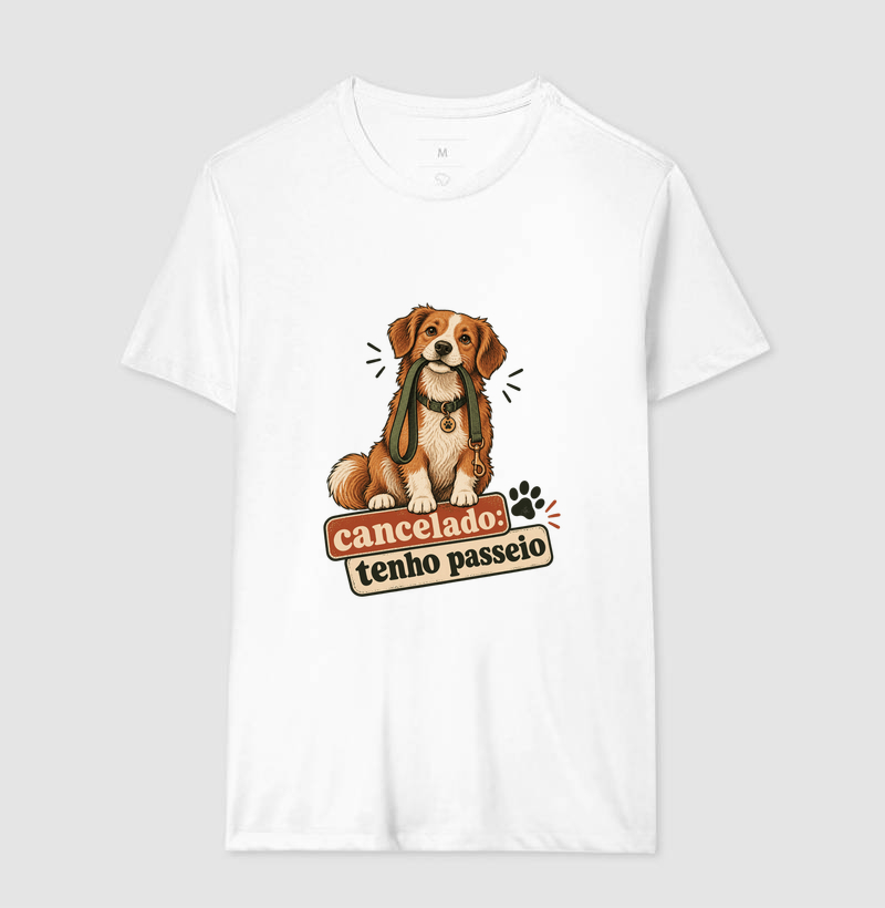 Camiseta Cachorro Engraçada "cancelado: tenho passeio" | Pelo & Pano - Imagem 4