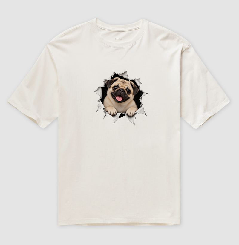 Pug Saindo da Camiseta - Imagem 4