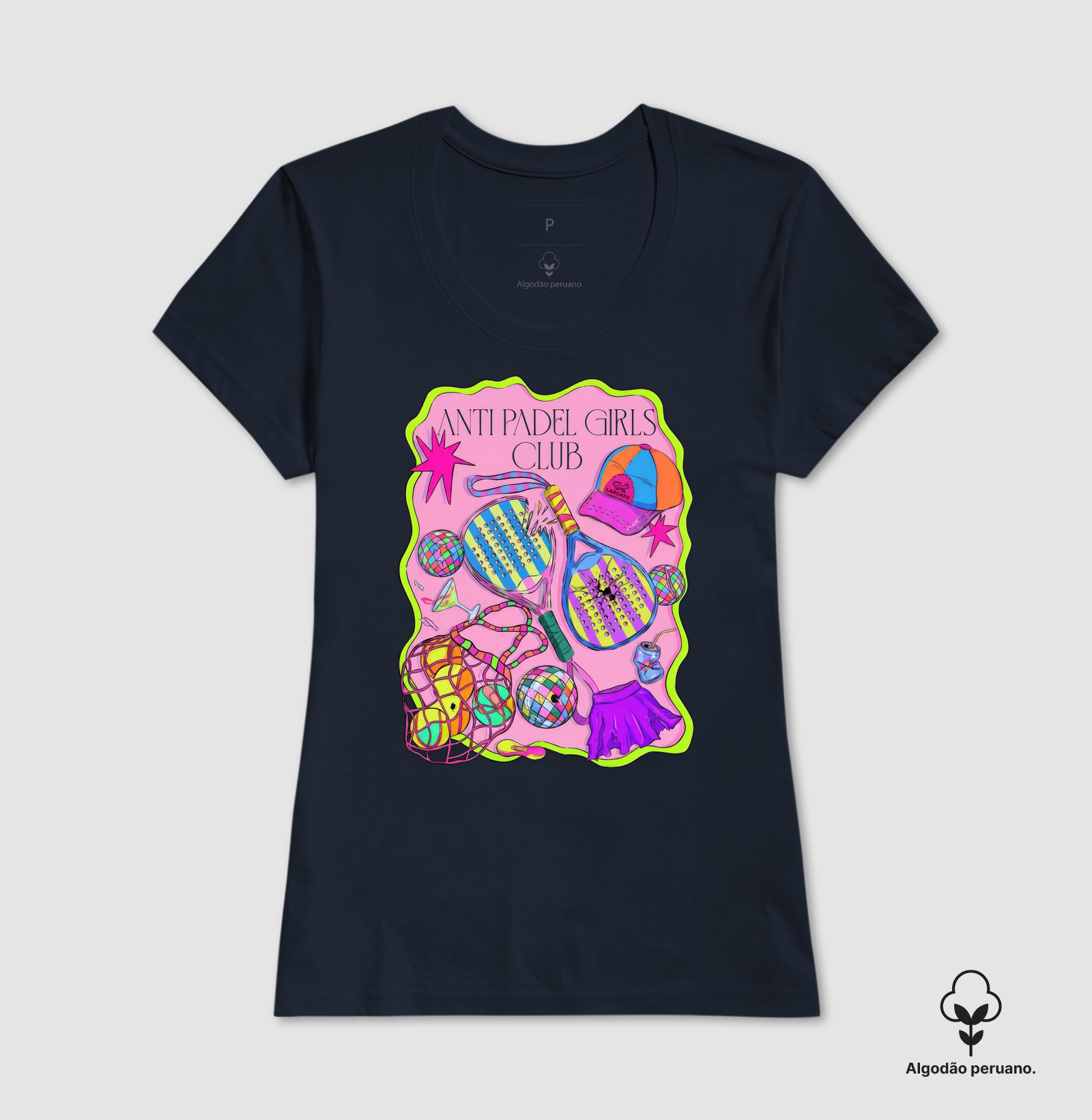 Camiseta Feminina Anti Padel Girls Club Rosa - Imagem 7