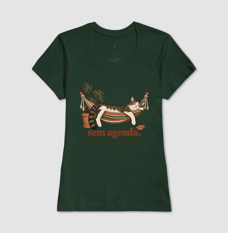 Camiseta Gato Descanso "sem agenda. com gato." | Pelo & Pano - Imagem 13