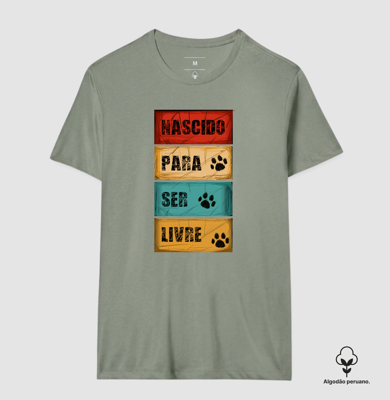 Camiseta Algodão Peruano Nascido para Ser Livre - Imagem 7