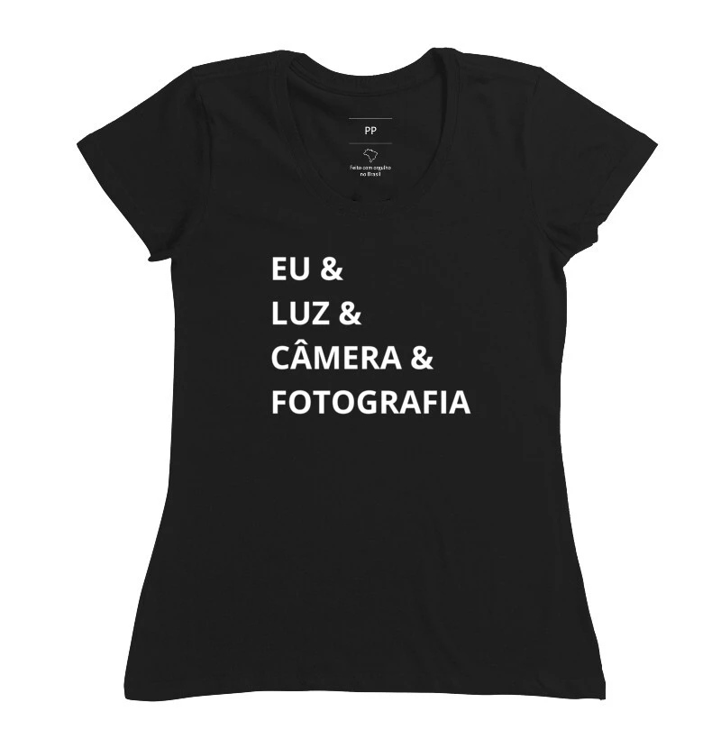 Camiseta eu, luz, câmera e fotografia - Imagem 3