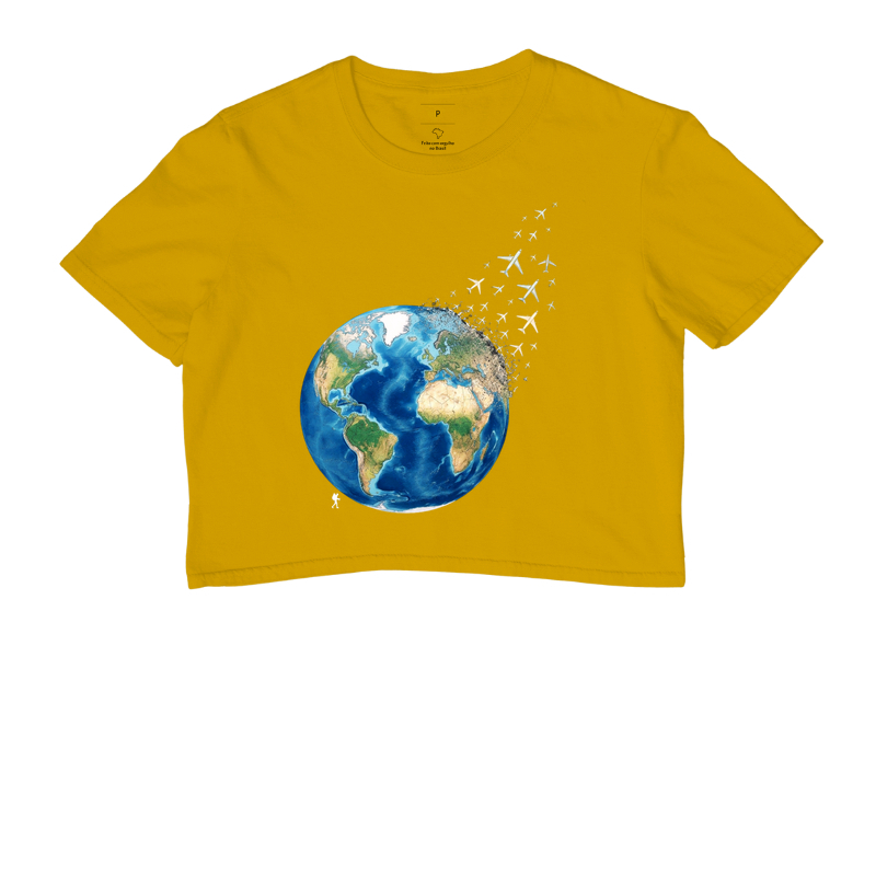 Camiseta Globo Terrestre Avioes Dispersos | Arte 3D Viagem Mundo | Colecao Viciados em Viagem - Imagem 8