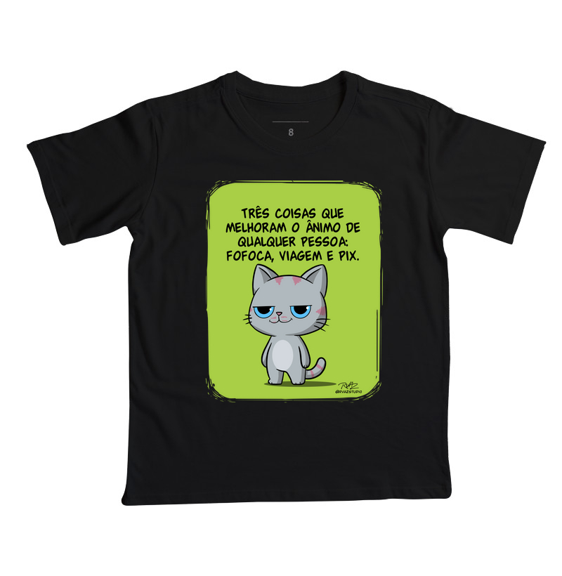 Camiseta Gato Sincero Fofoca Viagem e Pix - Imagem 4