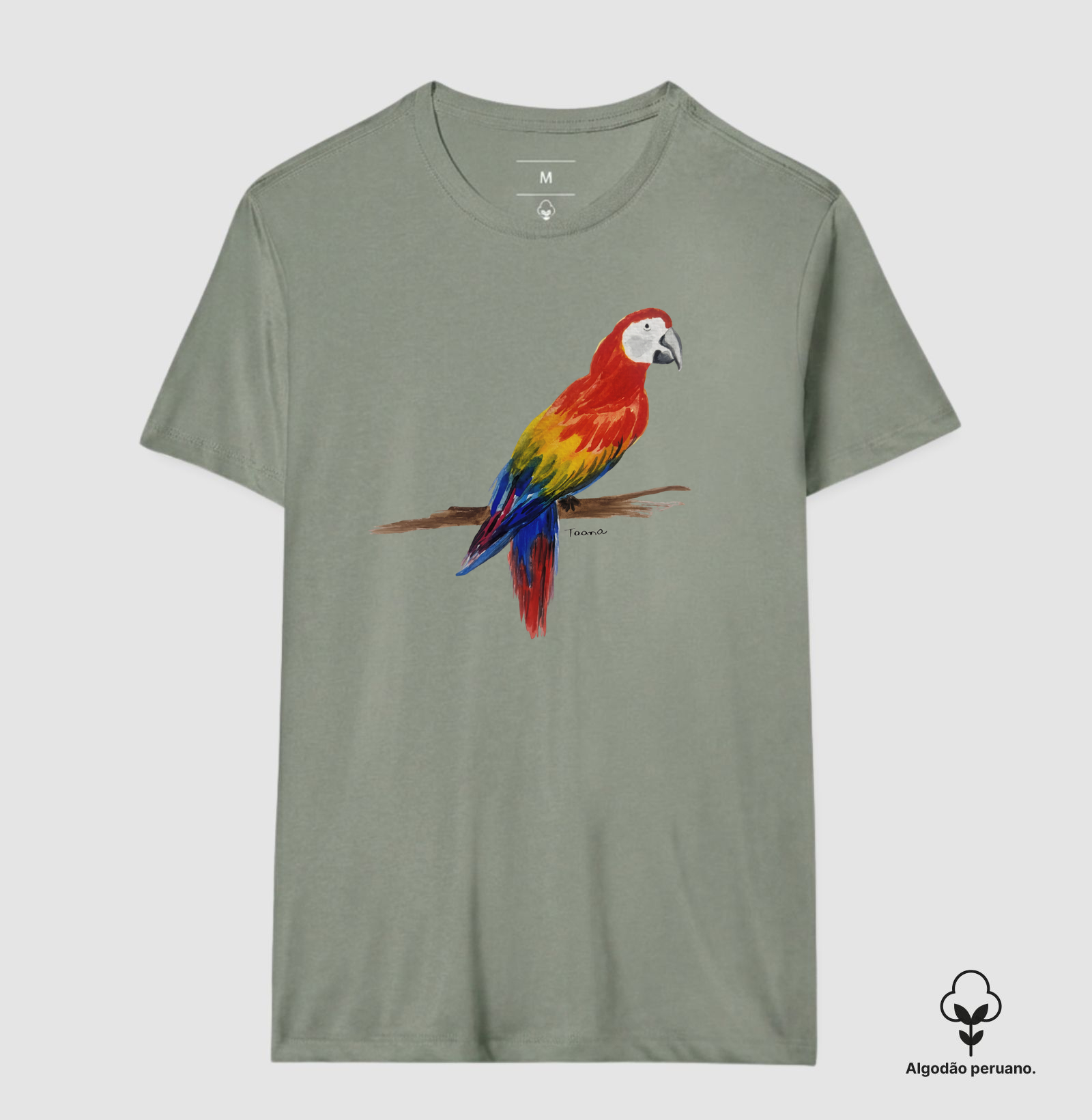 Camiseta Arara-Vermelha – Aves do Brasil - Algodão Peruano - Imagem 10