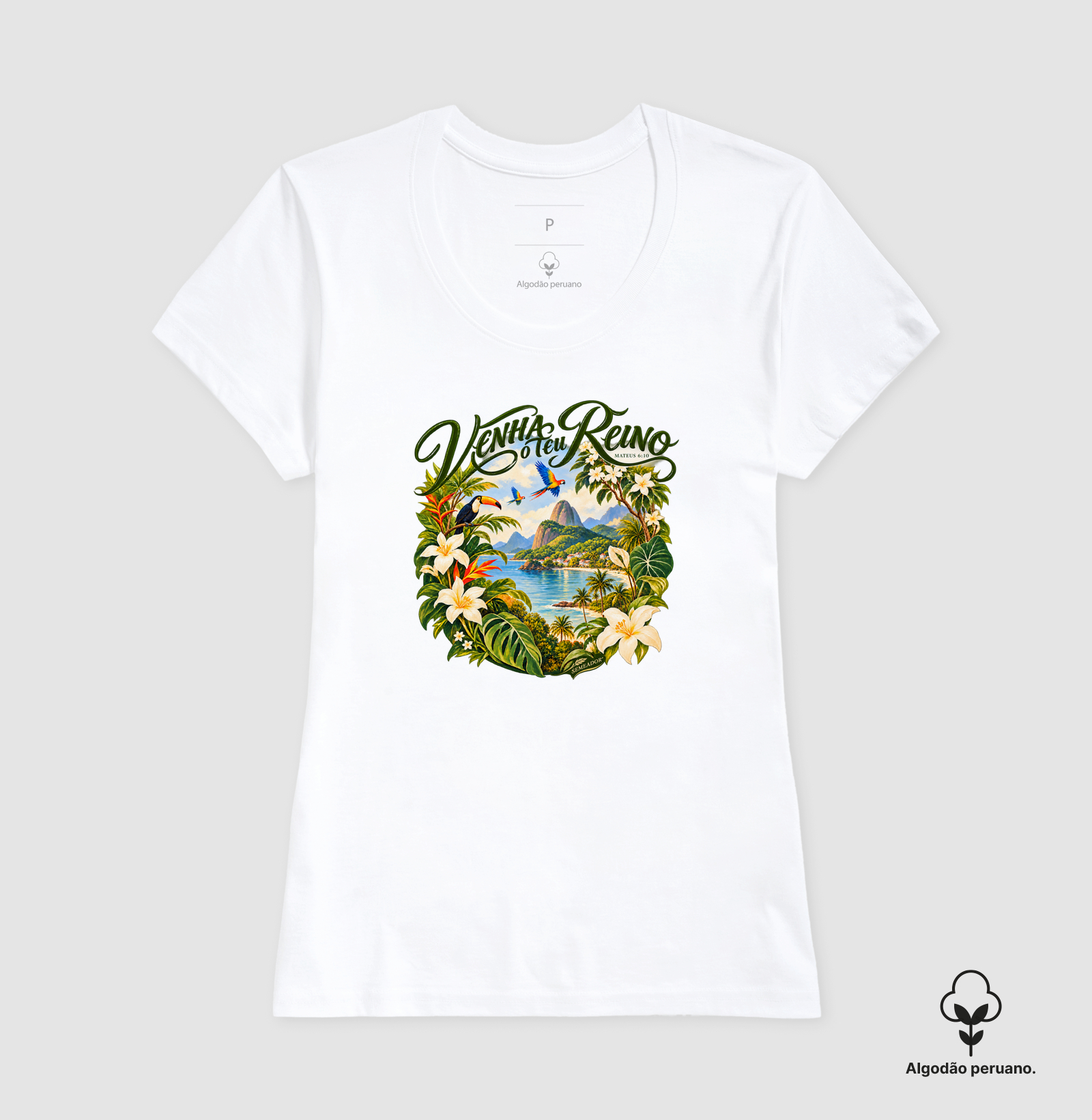 Camiseta Algodão Peruano Feminina Cristã Venha o Teu Reino - Imagem 3