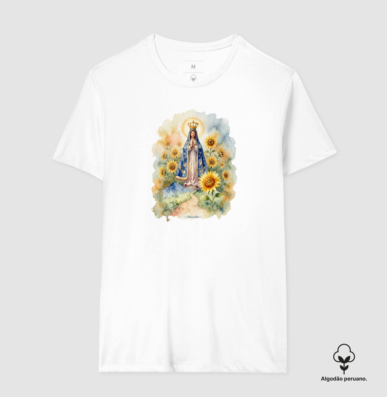 Nossa Senhora e Girassóis - Estilo Aquarela - Imagem 2