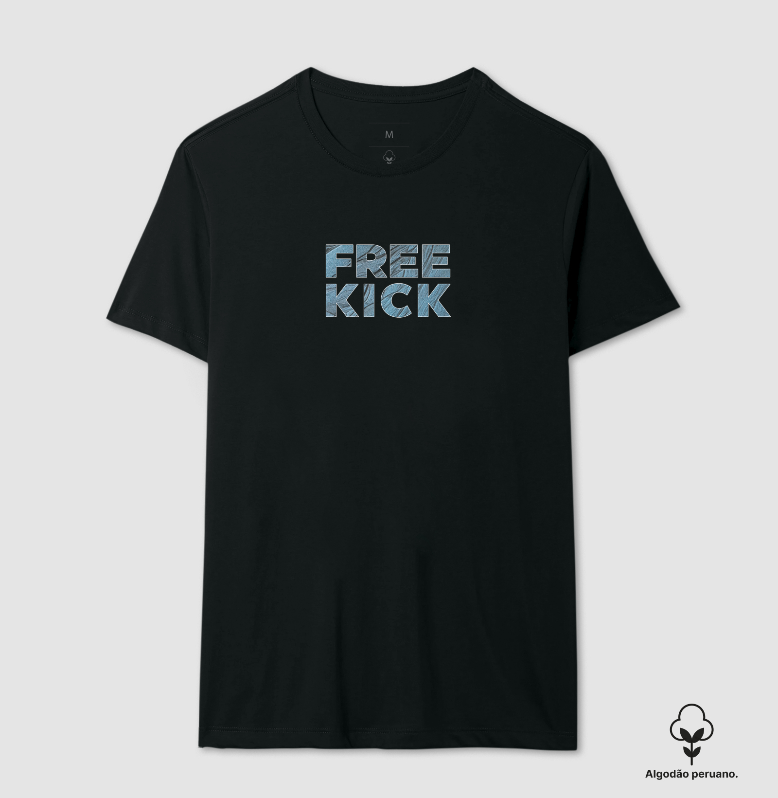 CAMISETA ALGODÃO PERUANO FREE KICK AZUL ABSTRATO - Imagem 2
