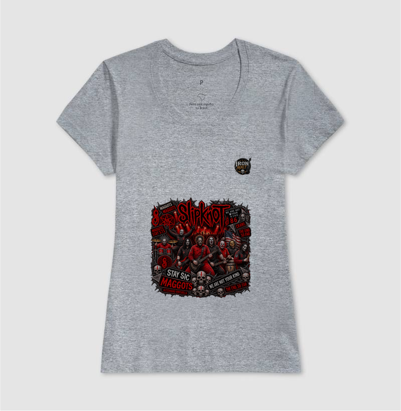 Camiseta Nu Metal Rock com Estampa Slipknot, Skull e Visual Dark - Imagem 9