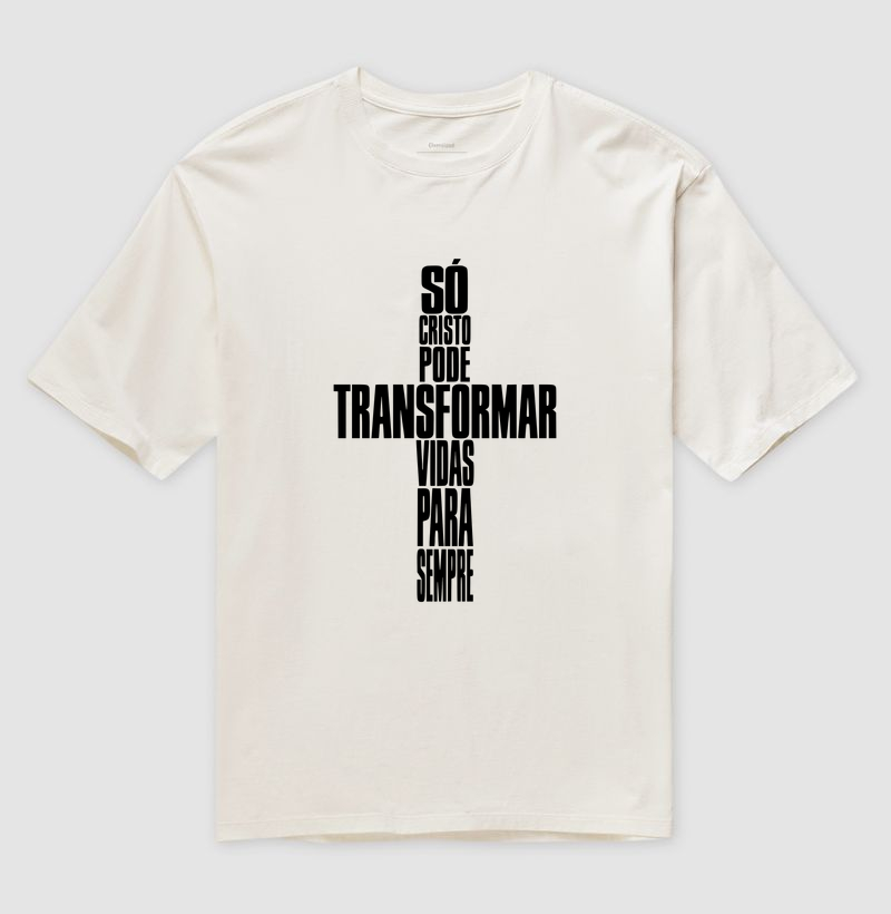 Camiseta Oversized Só Cristo Muda Vidas - Imagem 4