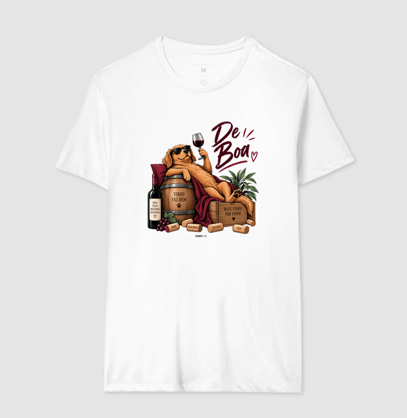 Camiseta “De Boa” Cachorro com Vinho – Lifestyle Relax - Imagem 4
