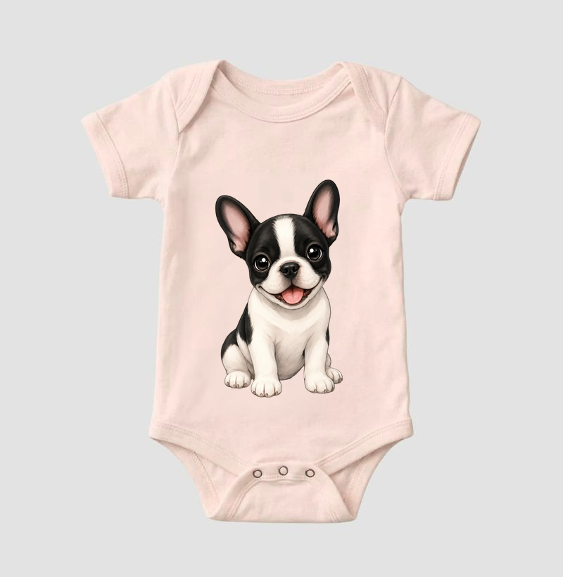 Bulldog (Buldogue) Francês Preto e Branco - Desenho Animado - Imagem 5
