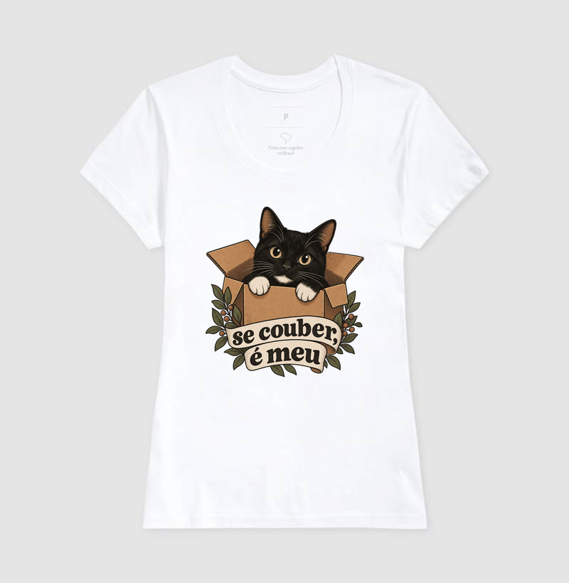 Camiseta Gato Caixa "se couber, é meu" | Pelo & Pano - Imagem 5