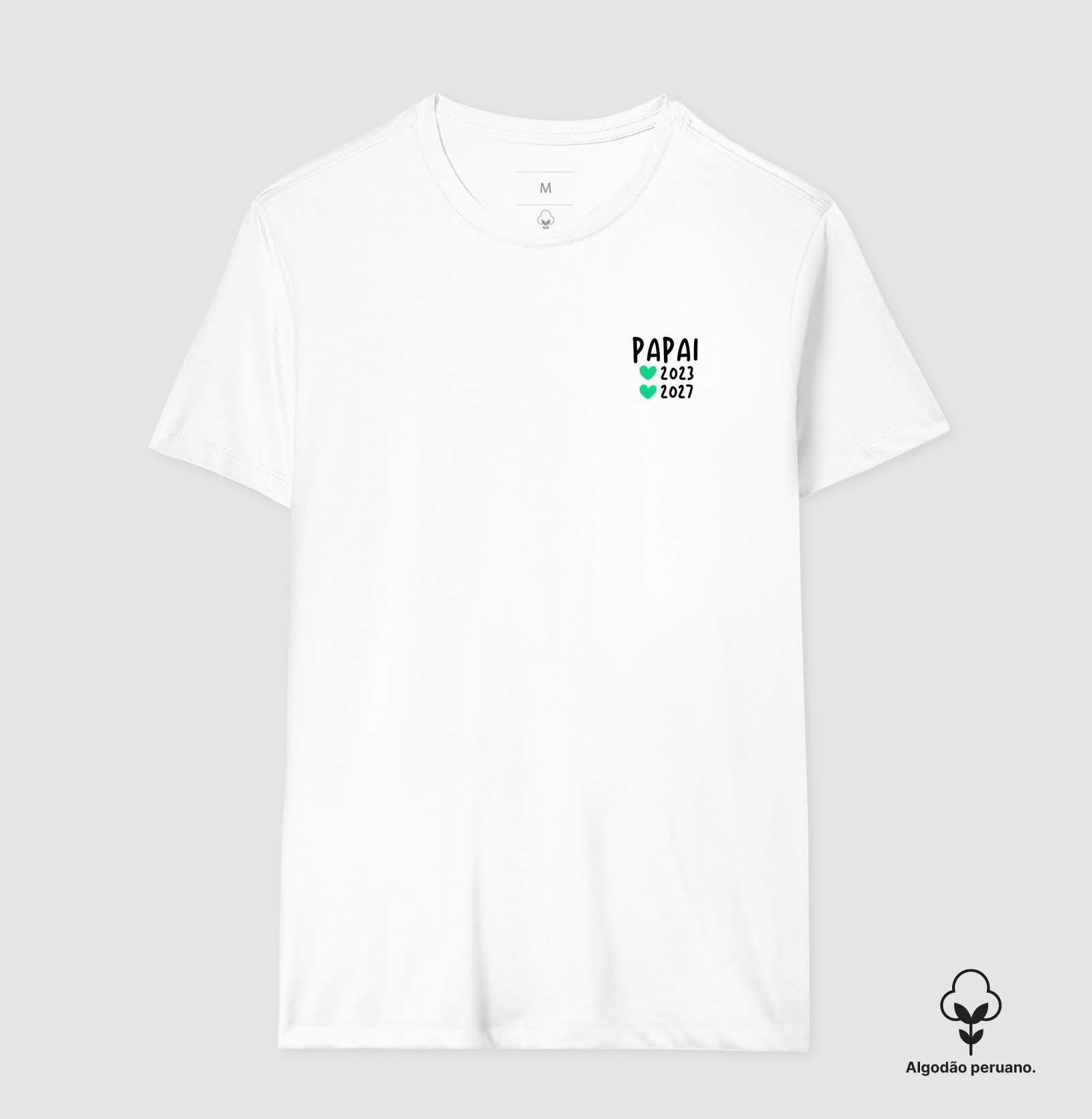Papai 2023 e 2027 - corações - minimalista (algodão peruano) - Imagem 5