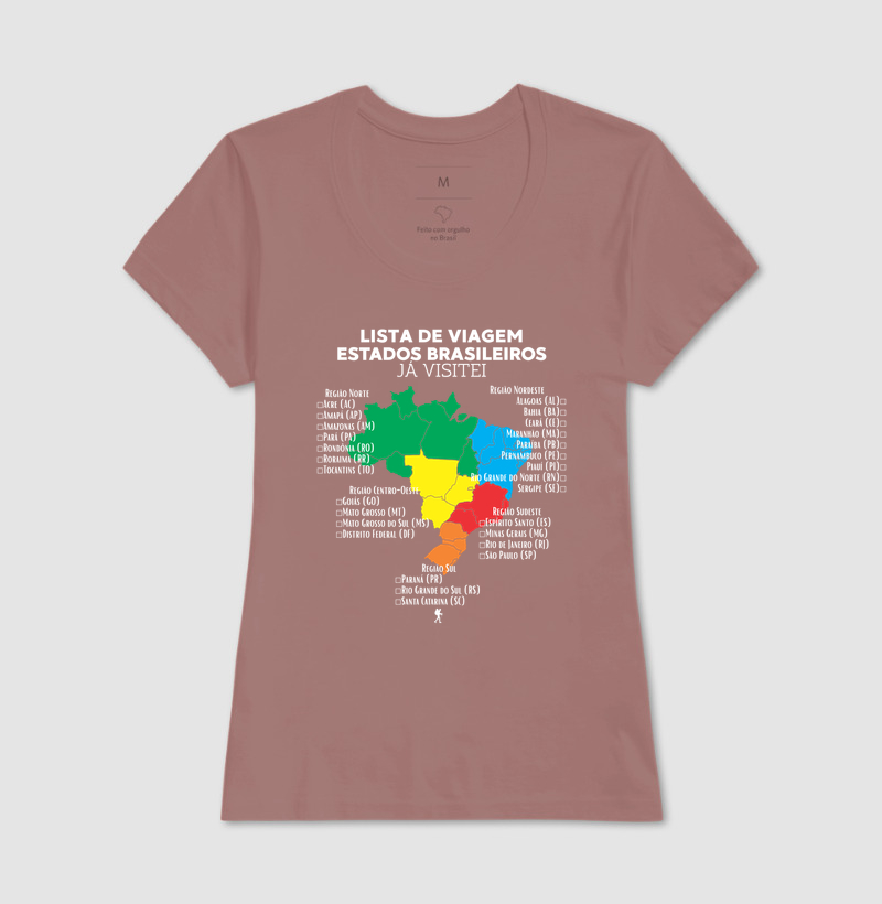 Camiseta Lista de Viagem Estados Brasileiros Ja Visitei | Mapa Brasil Auto Personalizavel | Colecao Personalizaveis - Imagem 20