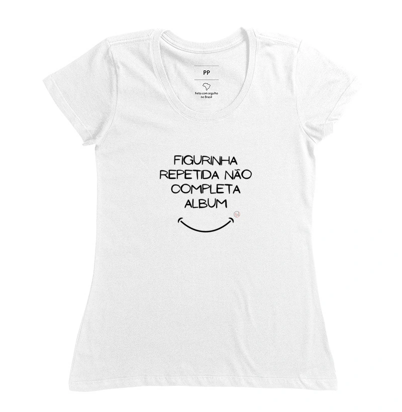 Camiseta Manga Curta Figurinha Repetida