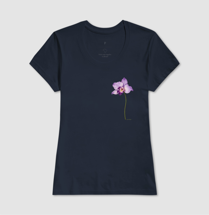 Camiseta Orquídea Lilás (estampa P) - Imagem 7