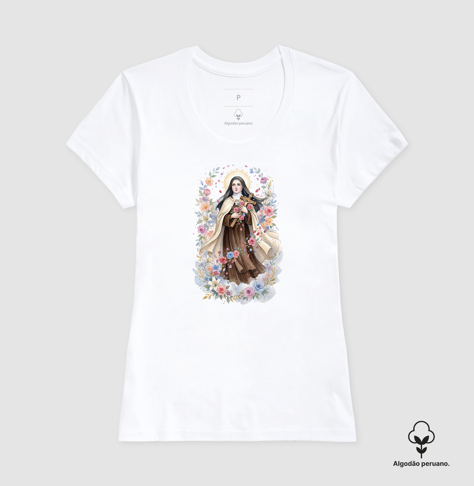 Santa Teresinha do Menino Jesus - Chuva de Rosas - Aquarela - Imagem 3