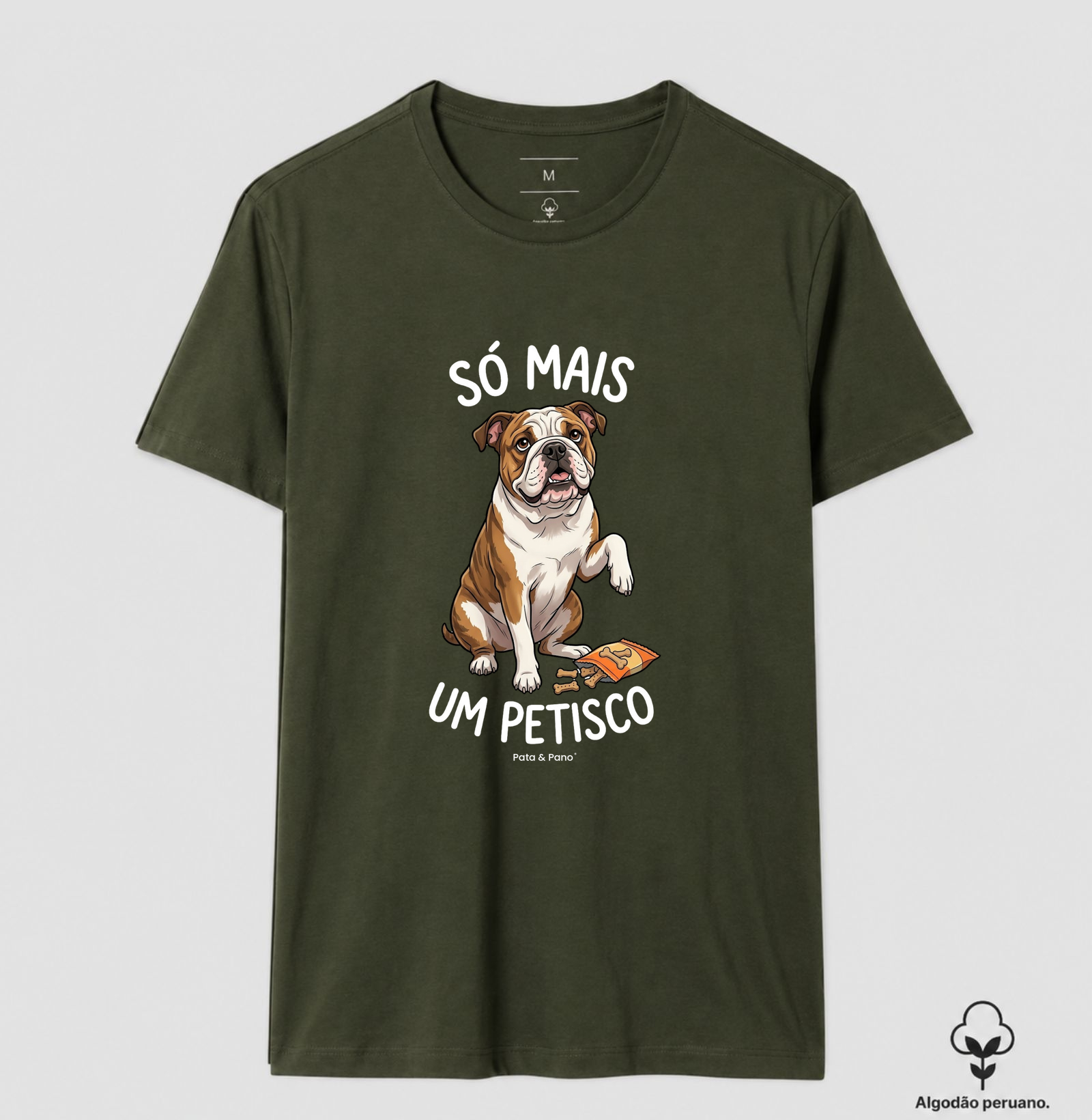 CAMISETA ALGODÃO PERUANO BULLDOGUE INGLÊS PETISCO - Imagem 5