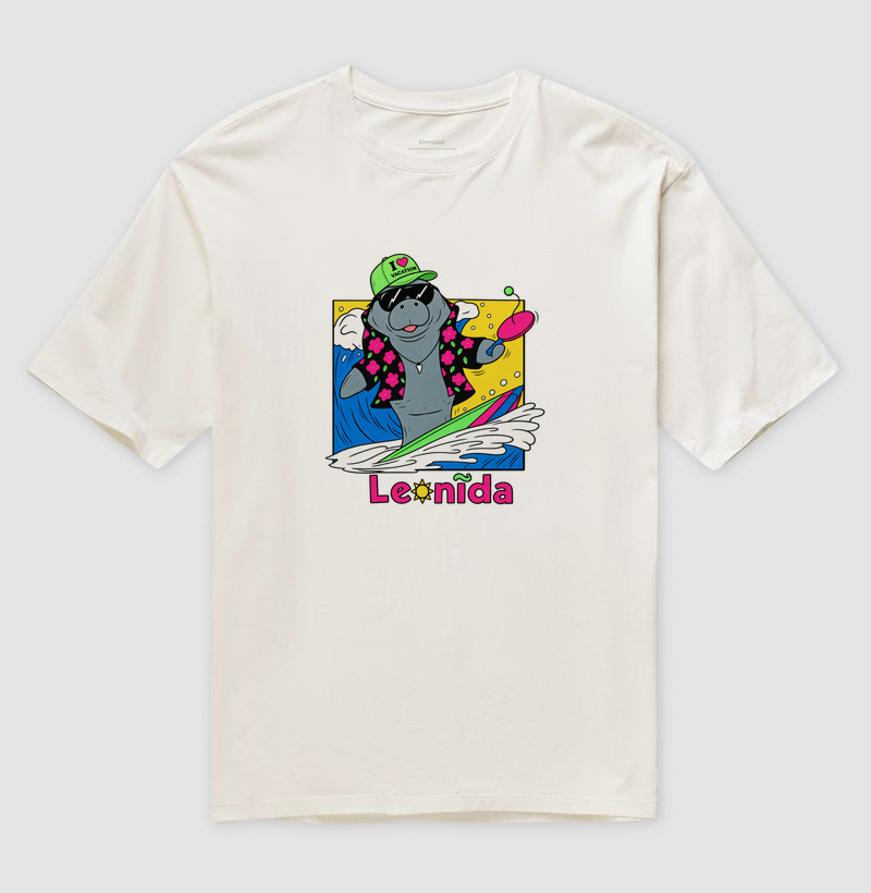 Camiseta Oversized GTA 6 Jason – Leonida Surf com Peixe Boi / Manatee - Imagem 4