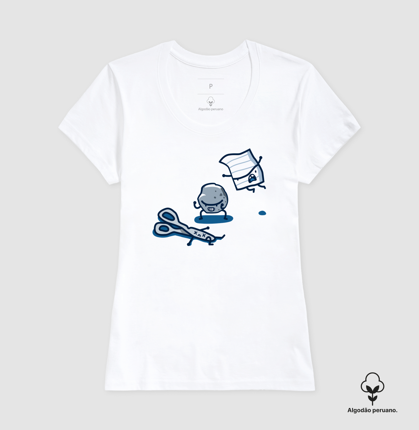 Camiseta Algodão Peruano Pedra-Papel-Tesoura - Imagem 3