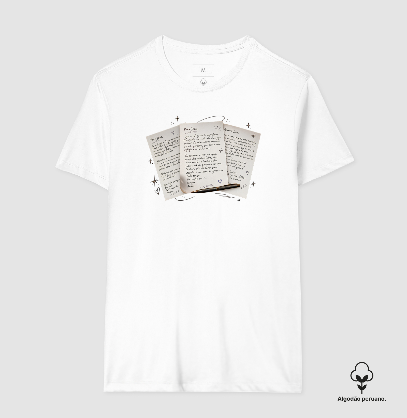 Camiseta Carta para Jesus - Algodão Peruano - Imagem 6