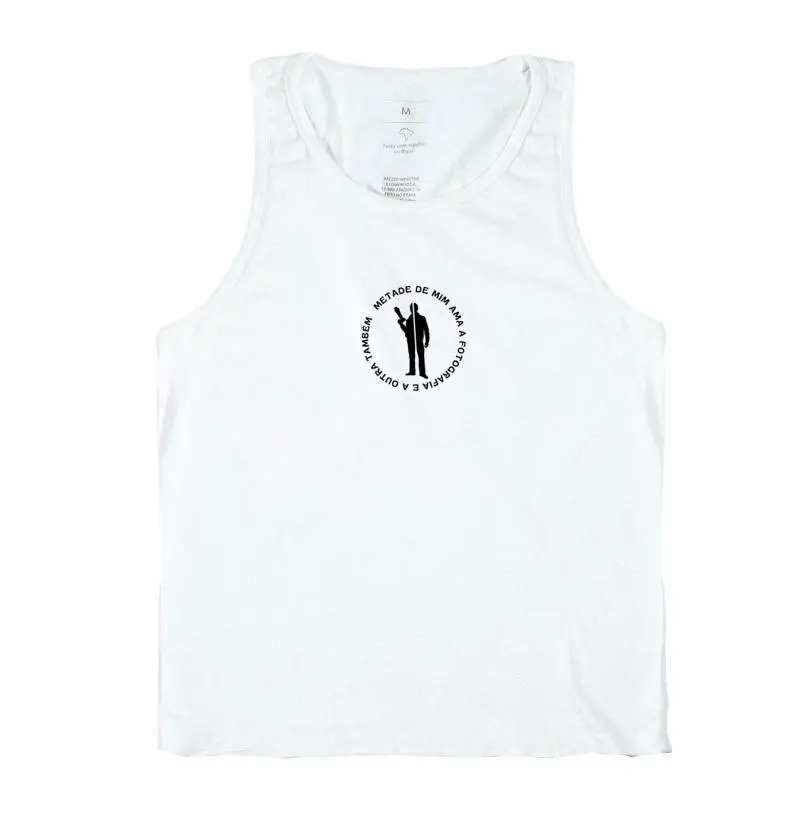 Camiseta regata  metade de min ama a fotografia - Imagem 2