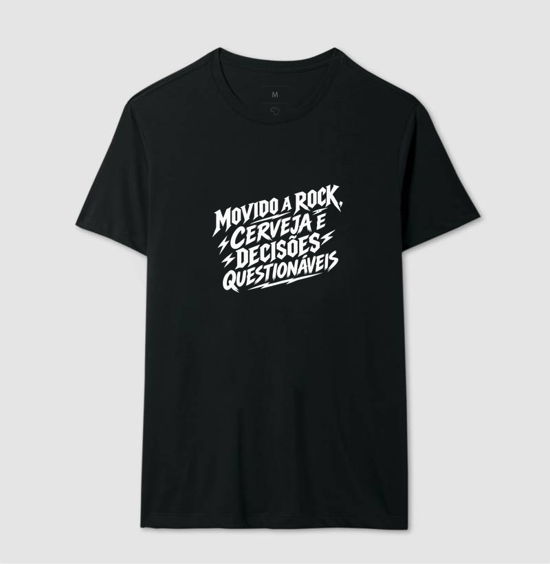 Camiseta Movido a Rock – Cerveja e Decisões Questionáveis - Imagem 2