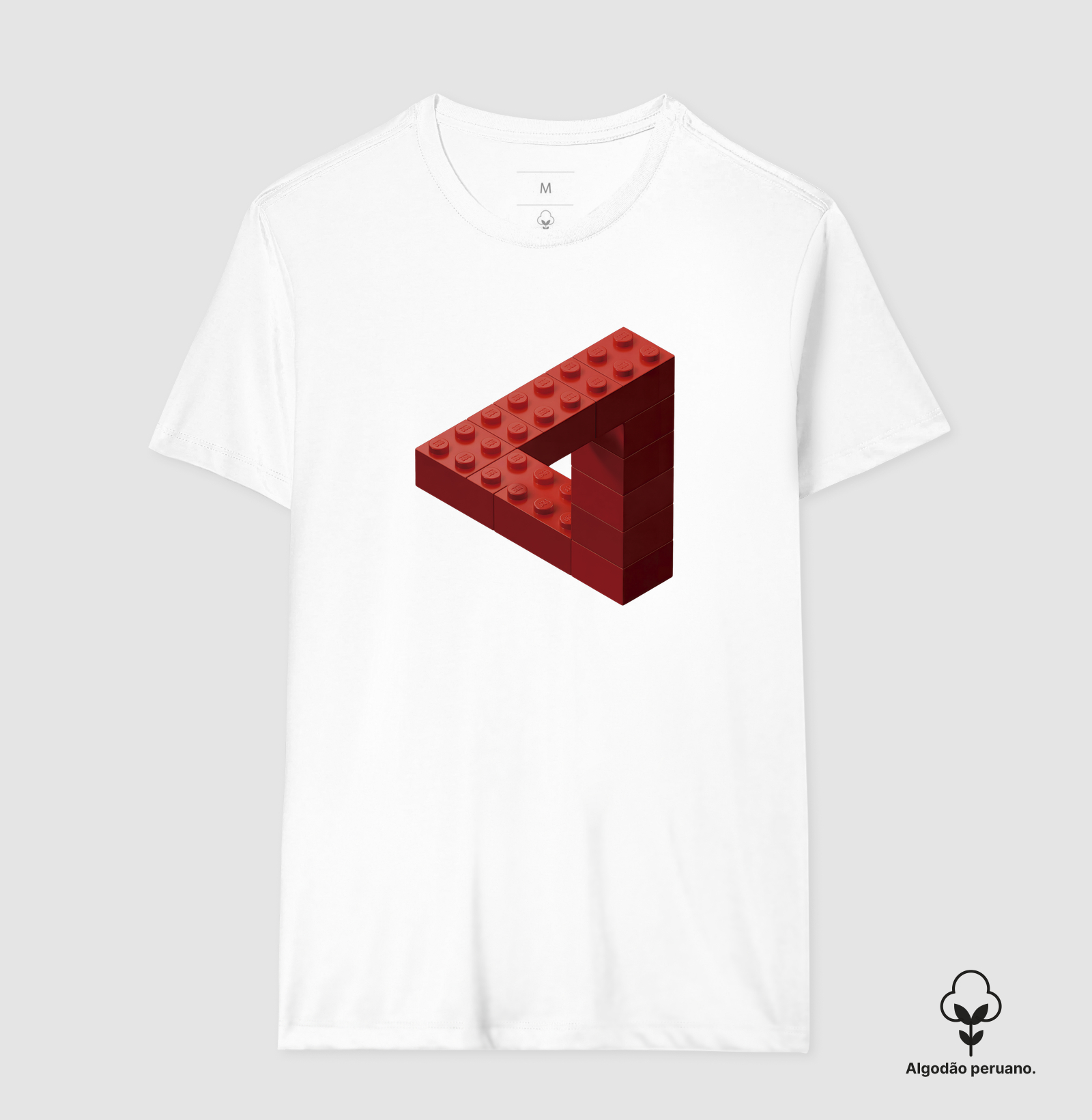 Camiseta Algodão Peruano Ilusão de Blocos - Imagem 5