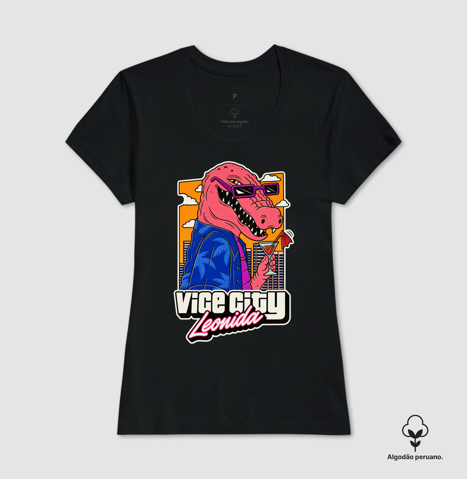 Camiseta Algodão Peruano Jason (GTA VI / Vice City / Leonida) - Jacare Drink - Imagem 7