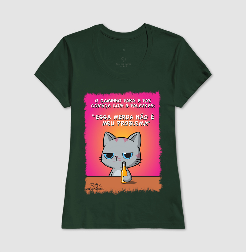Camiseta Gato Sincero Problema - Imagem 13