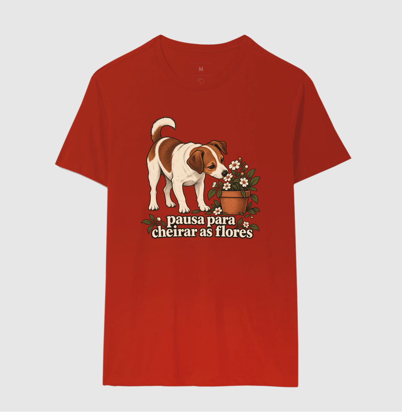 Camiseta Cachorro Flores "pausa para cheirar as flores" | Pelo & Pano - Imagem 10