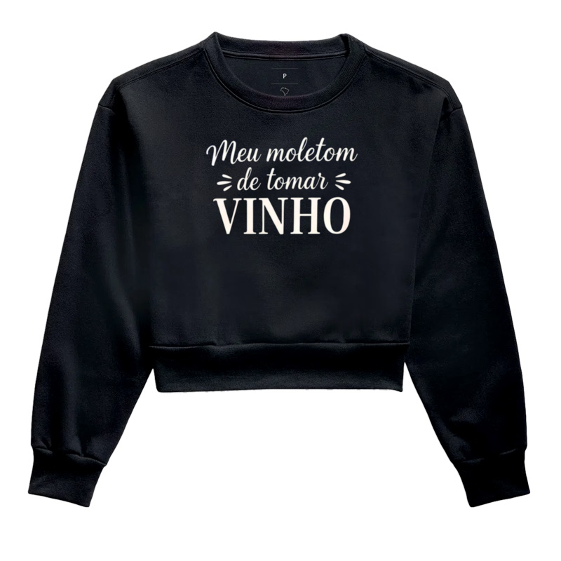 Moletom Cropped Meu moletom de tomar vinho - Imagem 2
