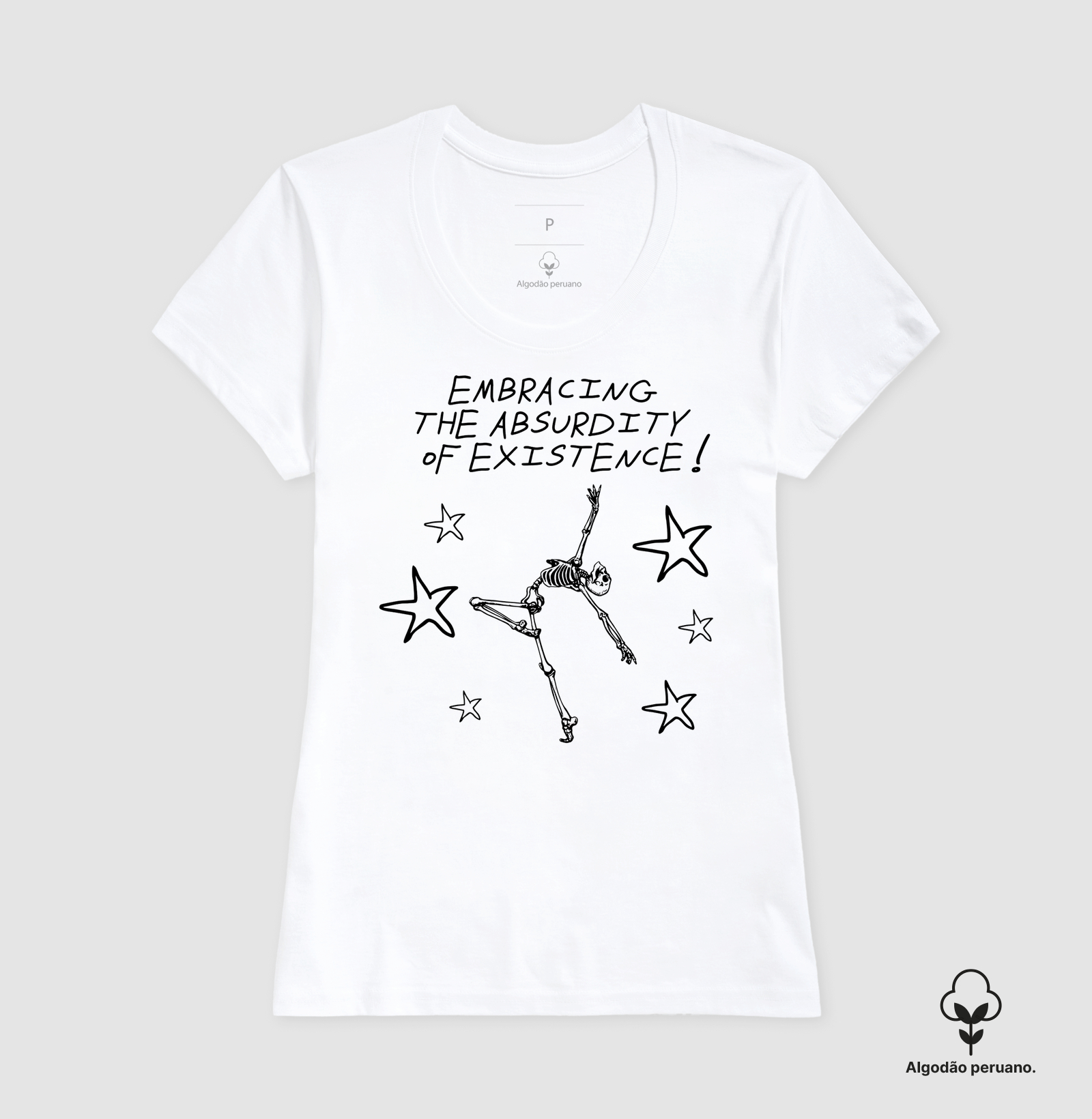 Camiseta Premium Algodão Tanguis Esqueleto Absurdismo Albert Camus - Imagem 3