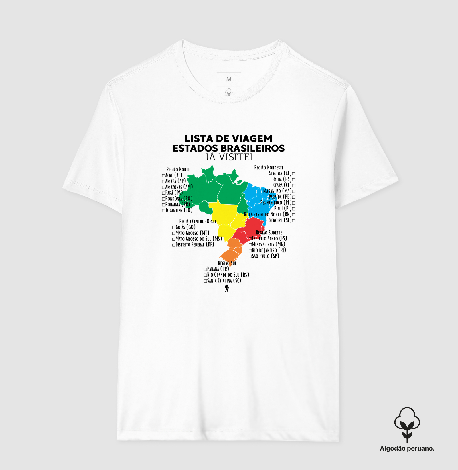 Camiseta Lista de Viagem Estados Brasileiros Ja Visitei | Mapa Brasil Auto Personalizavel | Colecao Personalizaveis - Imagem 9