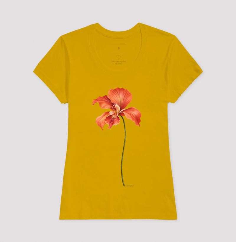 Camiseta Flor Laranja (estampa G) - Imagem 13