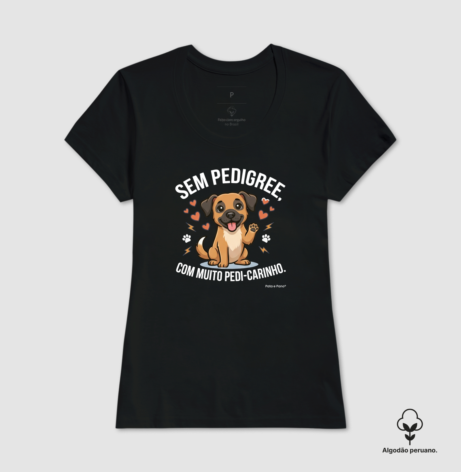 CAMISETA ALGODÃO PERUANO VIRA-LATA PEDI-CARINHO - Imagem 5
