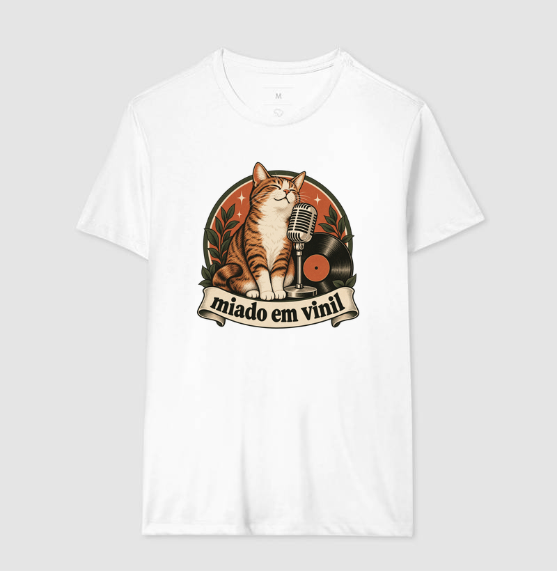 Camiseta Gato Música "miado em vinil" | Pelo & Pano - Imagem 4