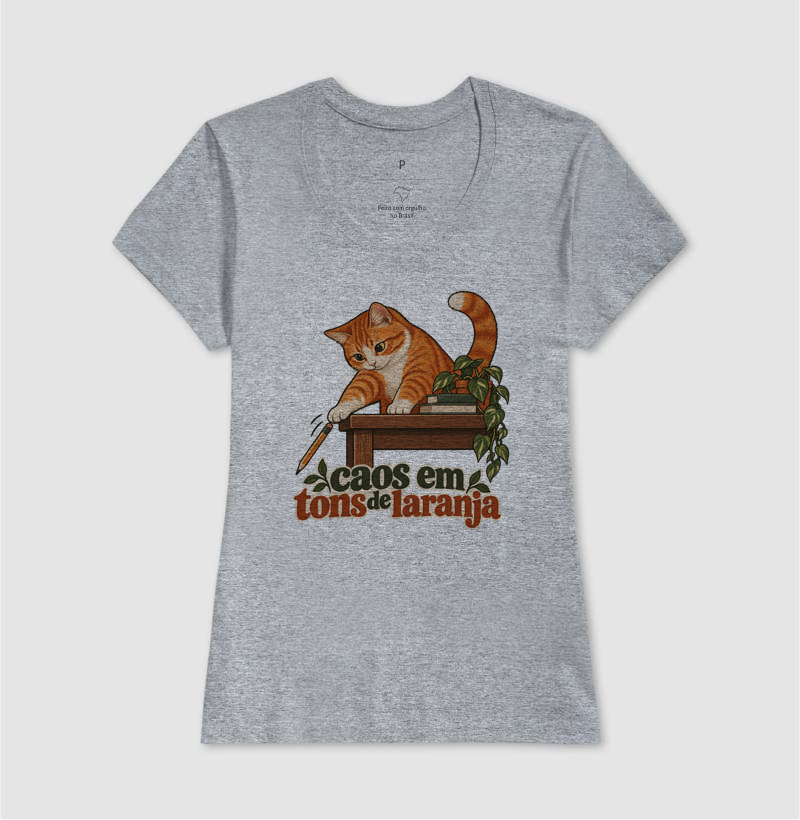 Camiseta Gato Laranja "caos em tons de laranja" | Pelo & Pano - Imagem 9