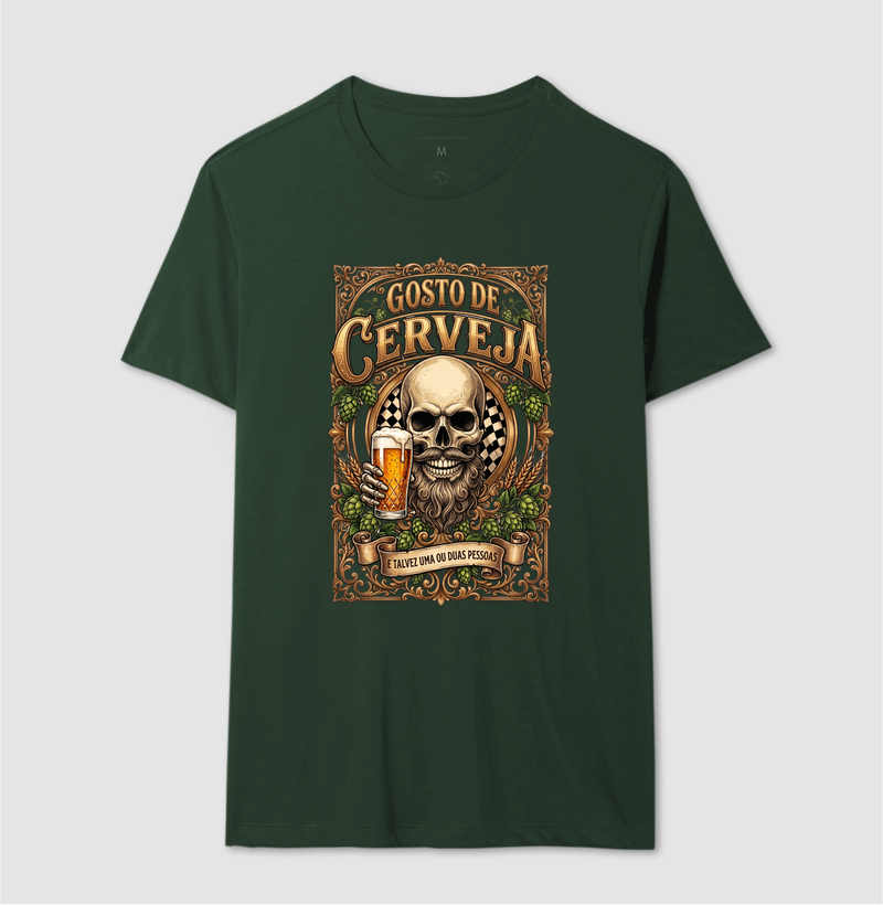 Gosto de Cerveja (e Talvez 2 Pessoas) | Camiseta Caveira Barbuda Tattoo - Imagem 8