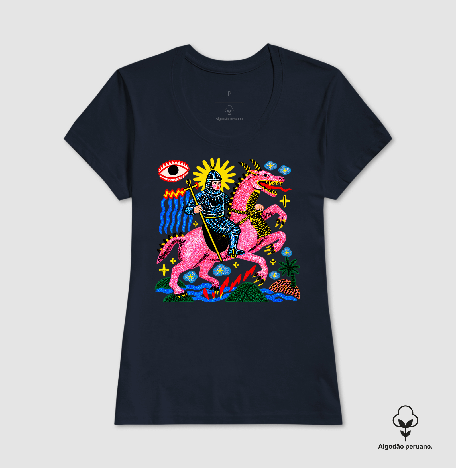 Camiseta Algodão Peruano O Toque do Cavaleiro e o Dragão - Imagem 3